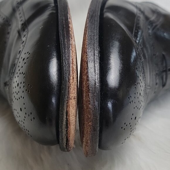 JOHNSTON & MURPHY Black Leather Wingtip Lace Up Oxford Office Formal Shoes 13D/B